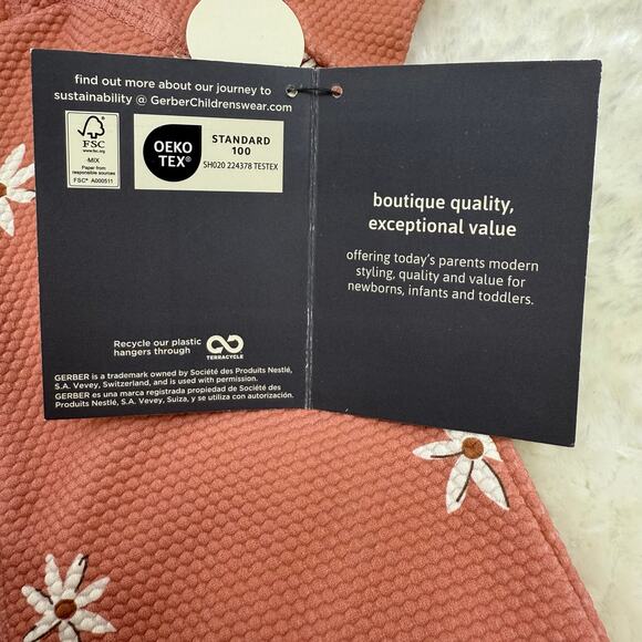 NWT Gerber Modern Moments Toddler Rashguard One-Piece Swimsuit 6/9m - Picture 7 of 8